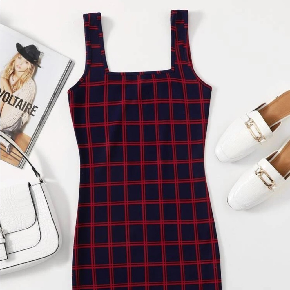 Plaid bodycon dress